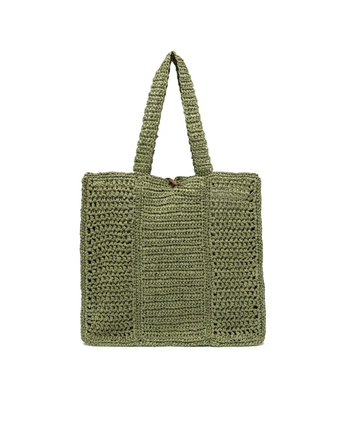 Gianni Chiarini Borsa rafia crochet Nefeli Verde
