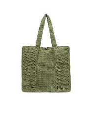 Gianni Chiarini Borsa rafia crochet Nefeli Verde