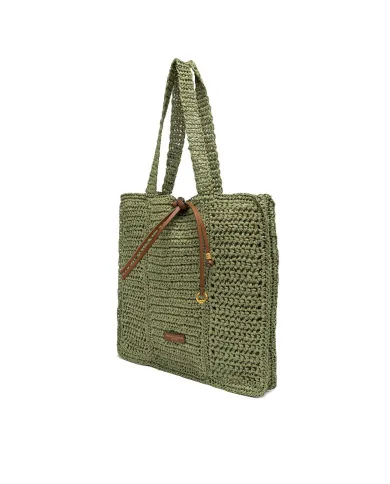 Gianni Chiarini Borsa rafia crochet Nefeli Verde