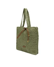 Gianni Chiarini Borsa rafia crochet Nefeli Verde