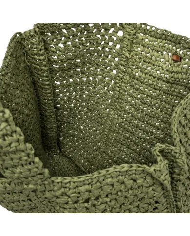 Gianni Chiarini Borsa rafia crochet Nefeli Verde
