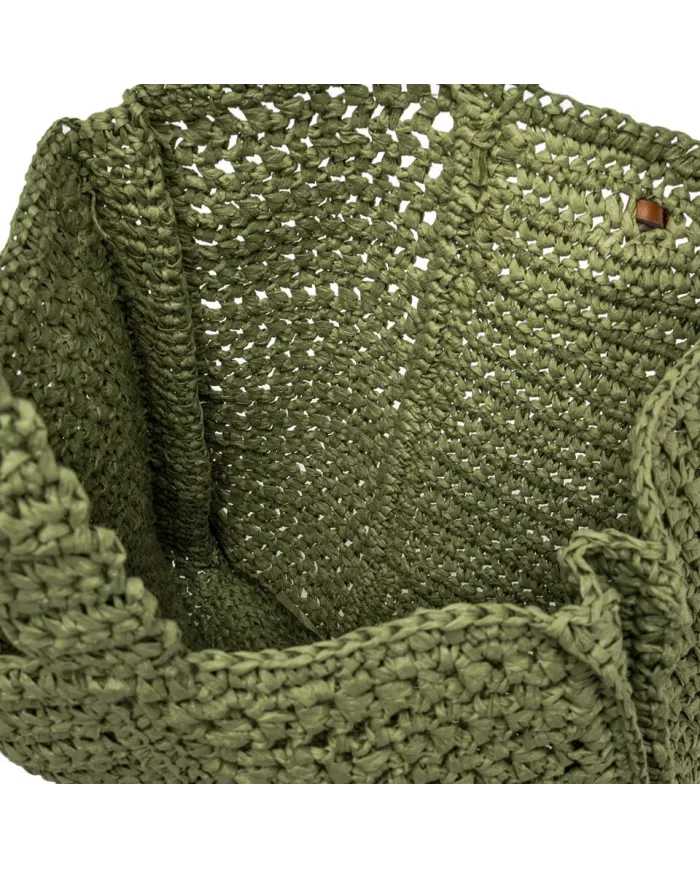 Gianni Chiarini Borsa rafia crochet Nefeli Verde