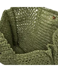 Gianni Chiarini Borsa rafia crochet Nefeli Verde