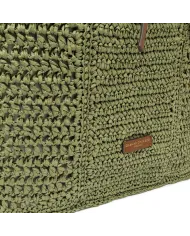 Gianni Chiarini Borsa rafia crochet Nefeli Verde