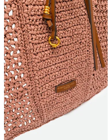 Gianni Chiarini Borsa rafia crochet Nefeli Rosa