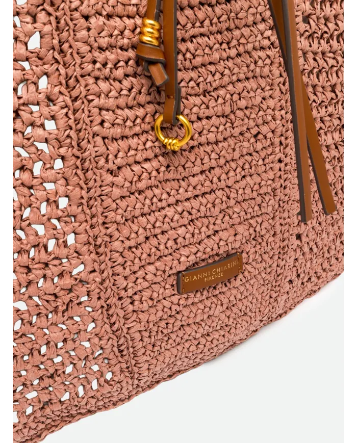 Gianni Chiarini Borsa rafia crochet Nefeli Rosa