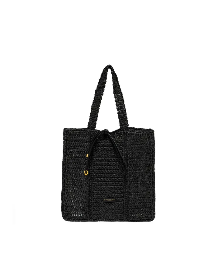 Gianni Chiarini Borsa rafia crochet Nefeli Nero