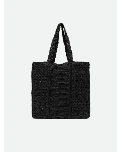 Gianni Chiarini Borsa rafia crochet Nefeli Nero