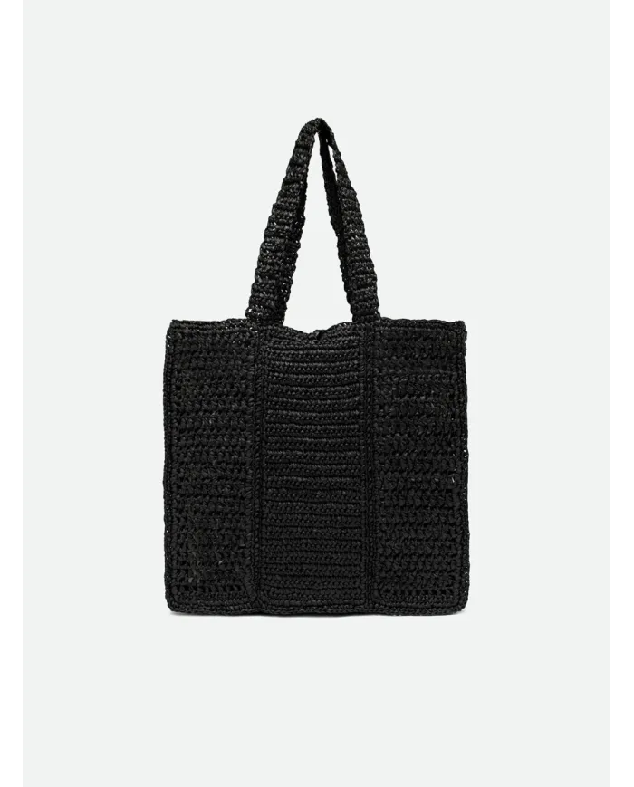 Gianni Chiarini Borsa rafia crochet Nefeli Nero