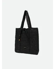 Gianni Chiarini Borsa rafia crochet Nefeli Nero