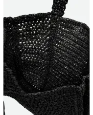 Gianni Chiarini Borsa rafia crochet Nefeli Nero