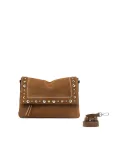 Gianni Chiarini Borsa scamosciata Elisa in Pelle con Pattina e Maxi Borchie Cuoio
