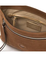 Gianni Chiarini Borsa scamosciata Elisa in Pelle con Pattina e Maxi Borchie Cuoio