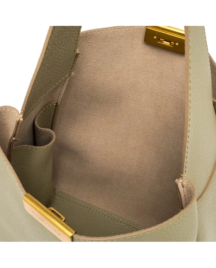 Gianni Chiarini Borsa a Spalla Jo in Pelle Martellata Verde