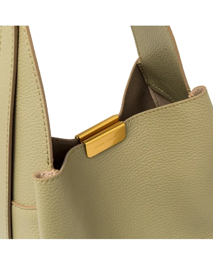 Gianni Chiarini Borsa a Spalla Jo in Pelle Martellata Verde