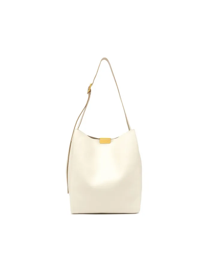 Gianni Chiarini Borsa a Spalla grande Jo in Pelle Martellata Avorio