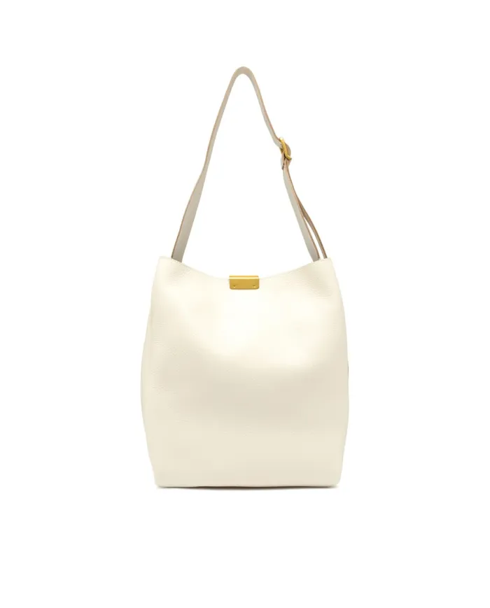 Gianni Chiarini Borsa a Spalla grande Jo in Pelle Martellata Avorio