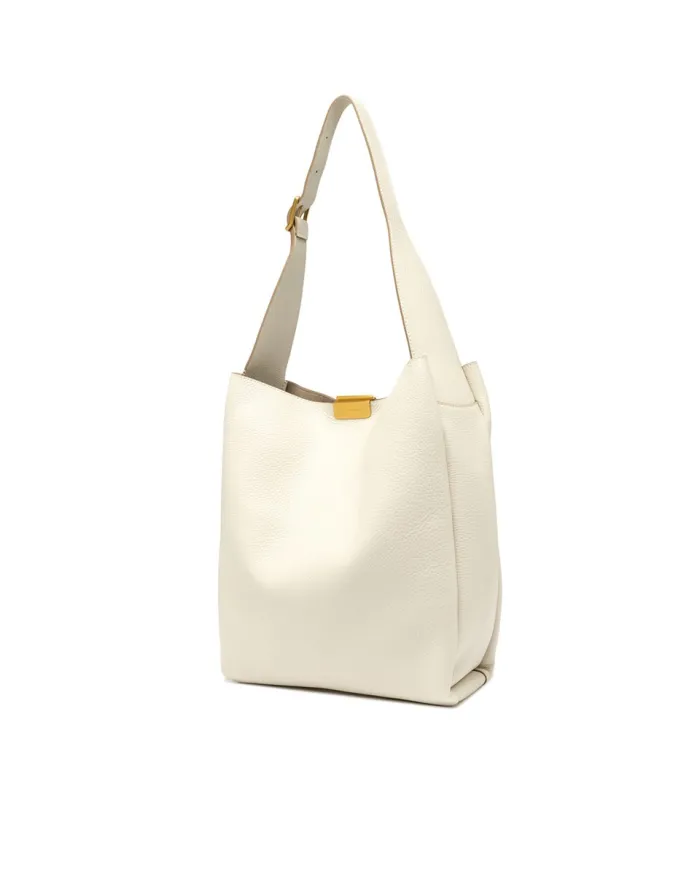 Gianni Chiarini Borsa a Spalla grande Jo in Pelle Martellata Avorio