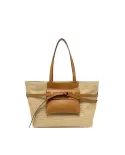 Gianni Chiarini Borsa Shopping Belty in Paglia e Pelle Beige/Cuoio
