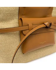 Gianni Chiarini Borsa Shopping Belty in Paglia e Pelle Beige/Cuoio