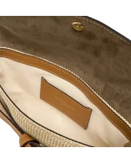Gianni Chiarini Pochette Belty in Paglia e pelle Beige/Cuoio