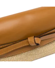 Gianni Chiarini Pochette Belty in Paglia e pelle Beige/Cuoio