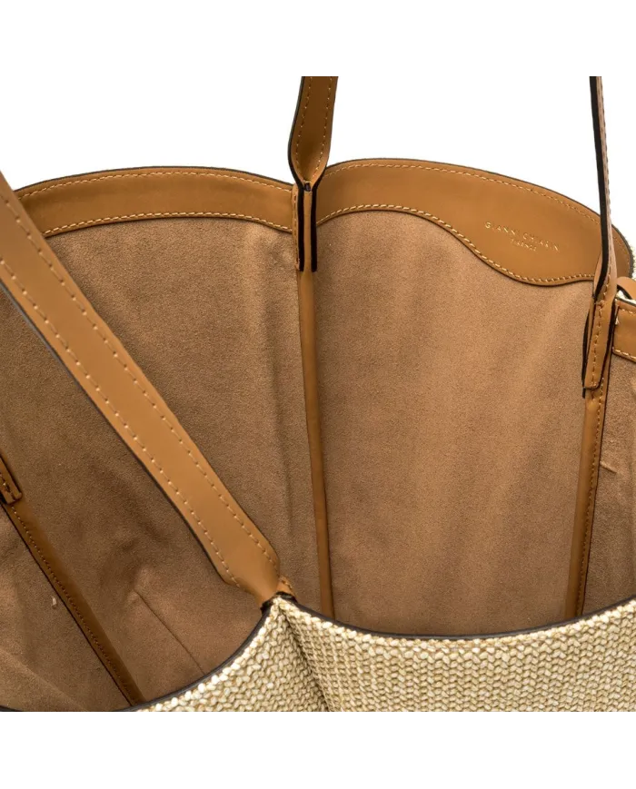 Gianni Chiarini Borsa Secchiello Gianni Chiarini Lily in in paglia e pelle Beige/Cuoio