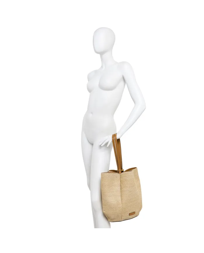 Gianni Chiarini Borsa Secchiello Gianni Chiarini Lily in in paglia e pelle Beige/Cuoio