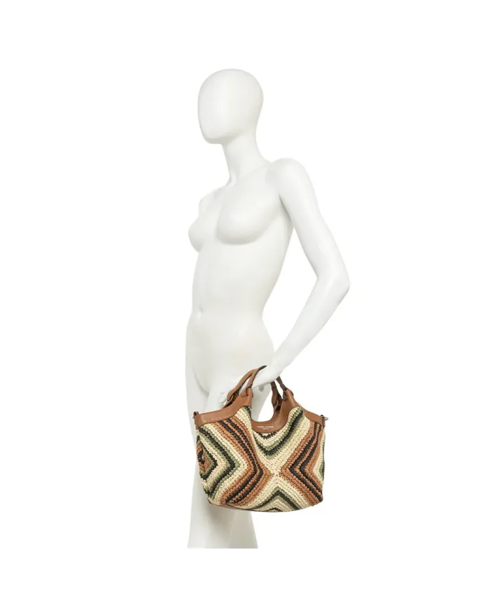 Gianni Chiarini Borsa in paglia Dua Cuoio/Multicolor