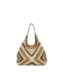Gianni Chiarini Borsa Shopping Dua in Paglia Intrecciata Cuoio/Multicolor