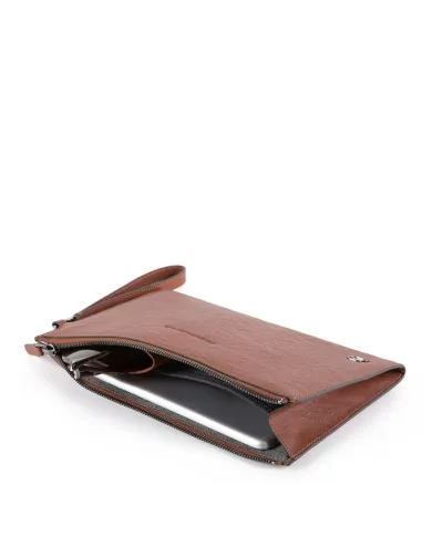 Piquadro Pochette uomo in pelle Testa moro