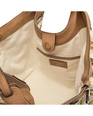 Gianni Chiarini Borsa Shopping Dua in Paglia Intrecciata Cuoio/Multicolor