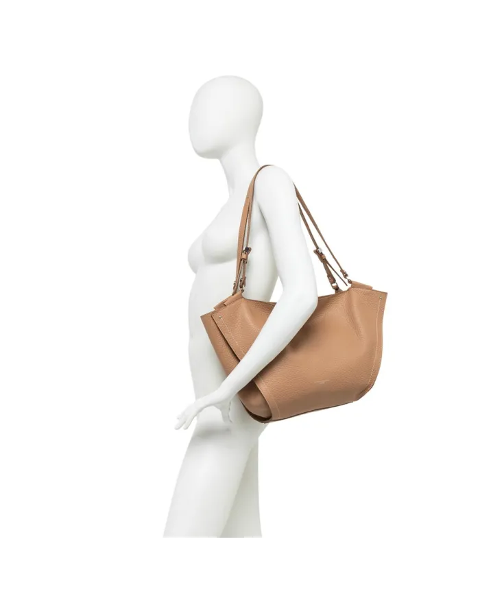 Gianni Chiarini Borsa Bloom grande in Pelle Made in Italy Beige