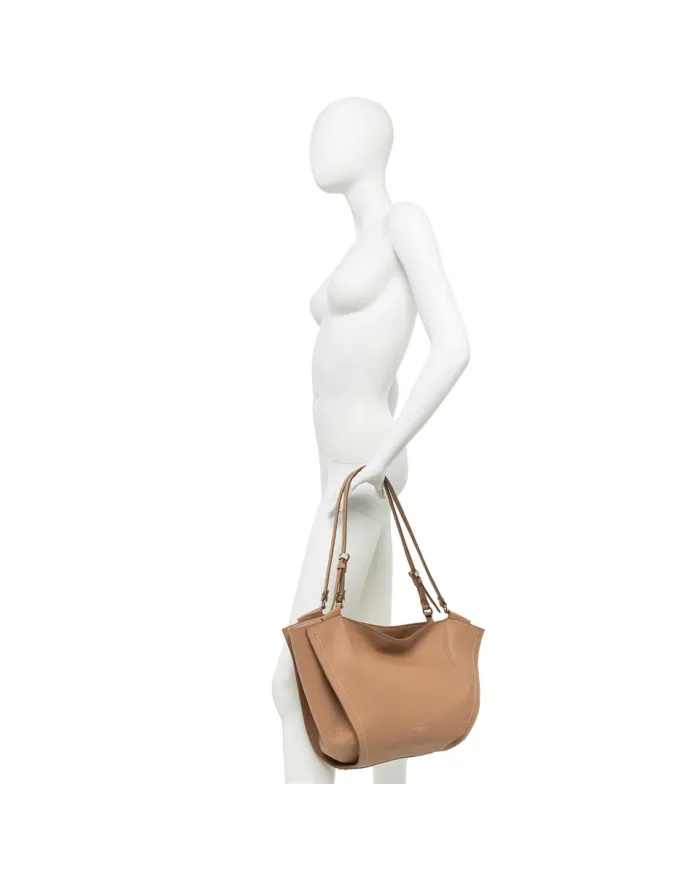 Gianni Chiarini Borsa Bloom grande in Pelle Made in Italy Beige