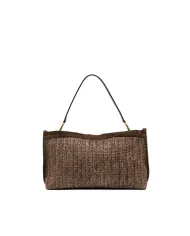 Gianni Chiarini Pochette Grande Marigold in Paglia e Suede | Borsa a Spalla Marrone