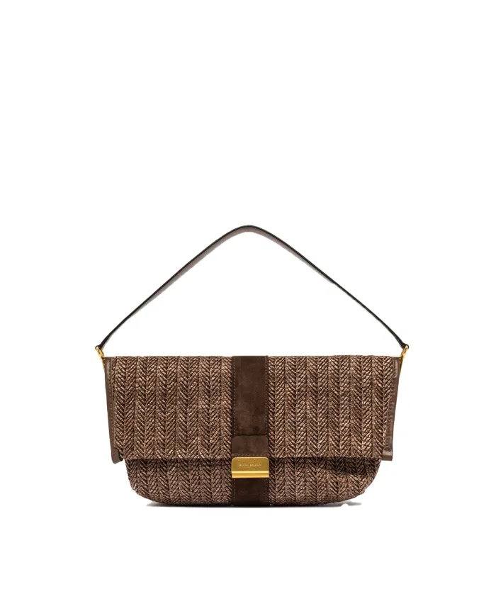 Gianni Chiarini Borsa a tracolla Marigold in Paglia e Suede | Borsa a Spalla Marrone
