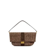 Gianni Chiarini Borsa a tracolla Marigold in Paglia e Suede | Borsa a Spalla Marrone