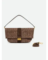 Gianni Chiarini Borsa a tracolla Marigold in Paglia e Suede | Borsa a Spalla Marrone