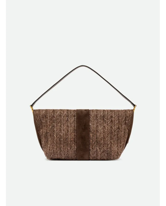 Gianni Chiarini Borsa a tracolla Marigold in Paglia e Suede | Borsa a Spalla Marrone
