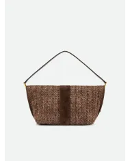 Gianni Chiarini Borsa a tracolla Marigold in Paglia e Suede | Borsa a Spalla Marrone