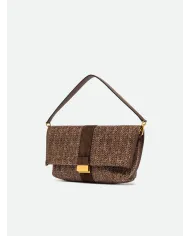 Gianni Chiarini Borsa a tracolla Marigold in Paglia e Suede | Borsa a Spalla Marrone