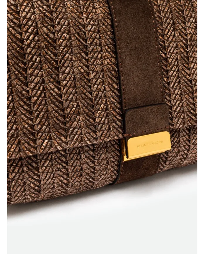 Gianni Chiarini Borsa a tracolla Marigold in Paglia e Suede | Borsa a Spalla Marrone