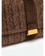 Gianni Chiarini Borsa a tracolla Marigold in Paglia e Suede | Borsa a Spalla Marrone