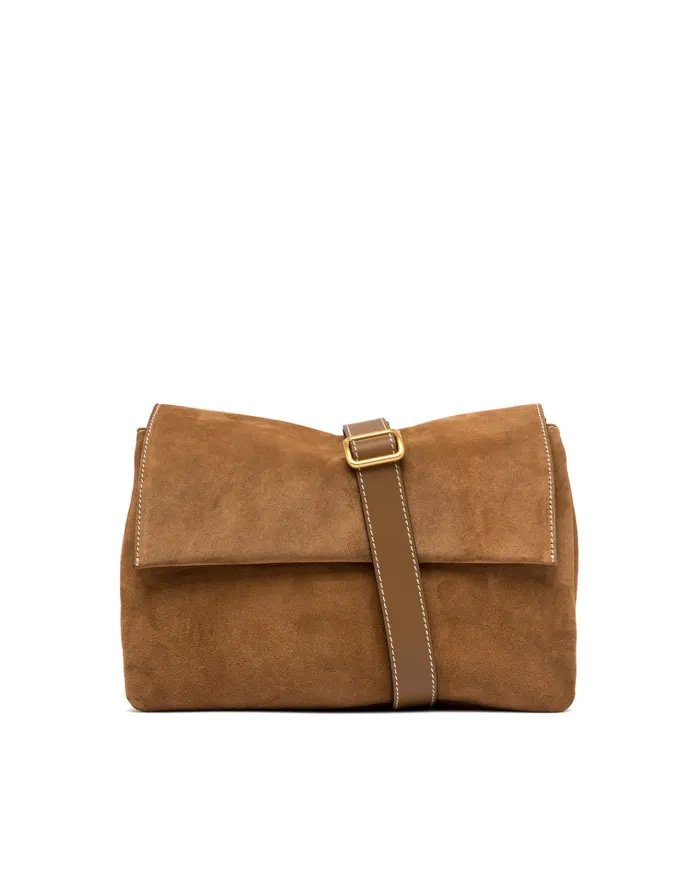 Gianni Chiarini Borsa Three in Pelle Scamosciata Cuoio
