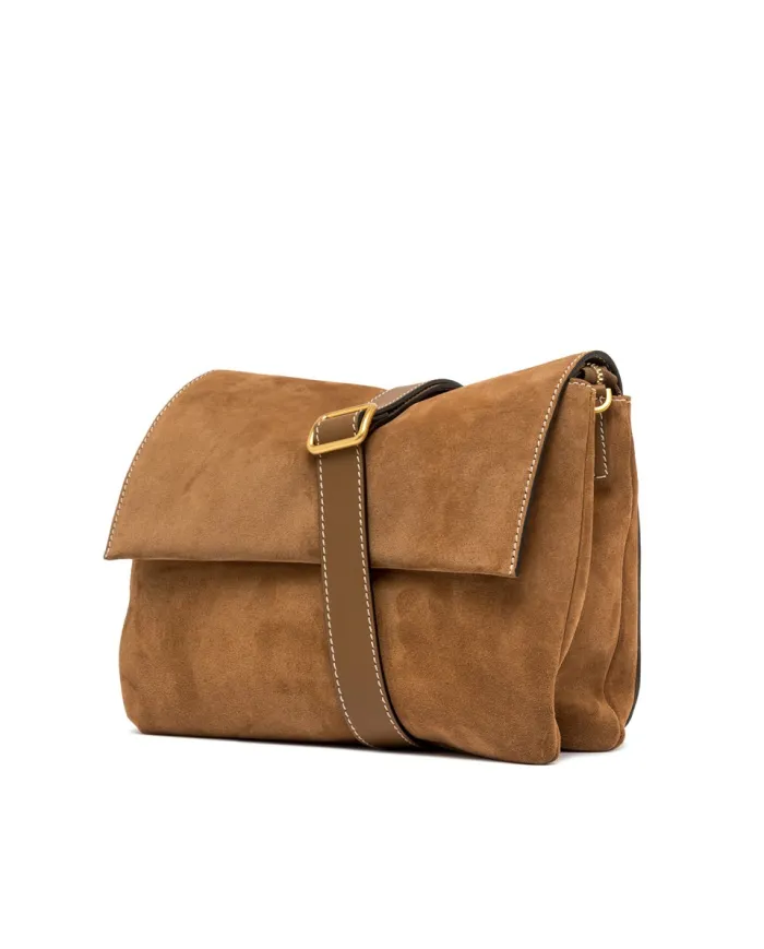 Gianni Chiarini Borsa Three in Pelle Scamosciata Cuoio