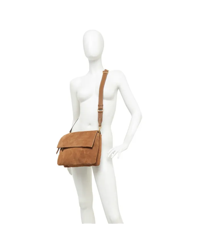 Gianni Chiarini Borsa Three in Pelle Scamosciata Cuoio