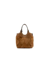 Gianni Chiarini Borsa Dua piccola in Camoscio Intrecciato Cuoio