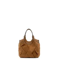 Gianni Chiarini Borsa Dua piccola in Camoscio Intrecciato Cuoio