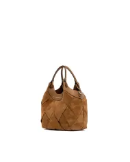 Gianni Chiarini Borsa Dua piccola in Camoscio Intrecciato Cuoio