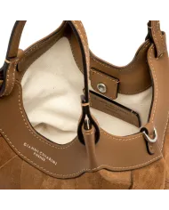 Gianni Chiarini Borsa Dua piccola in Camoscio Intrecciato Cuoio